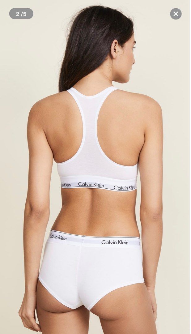 Calvin Klein Women's Modern Cotton Plus Sz Bralette Bra QP103610 In White  XL New