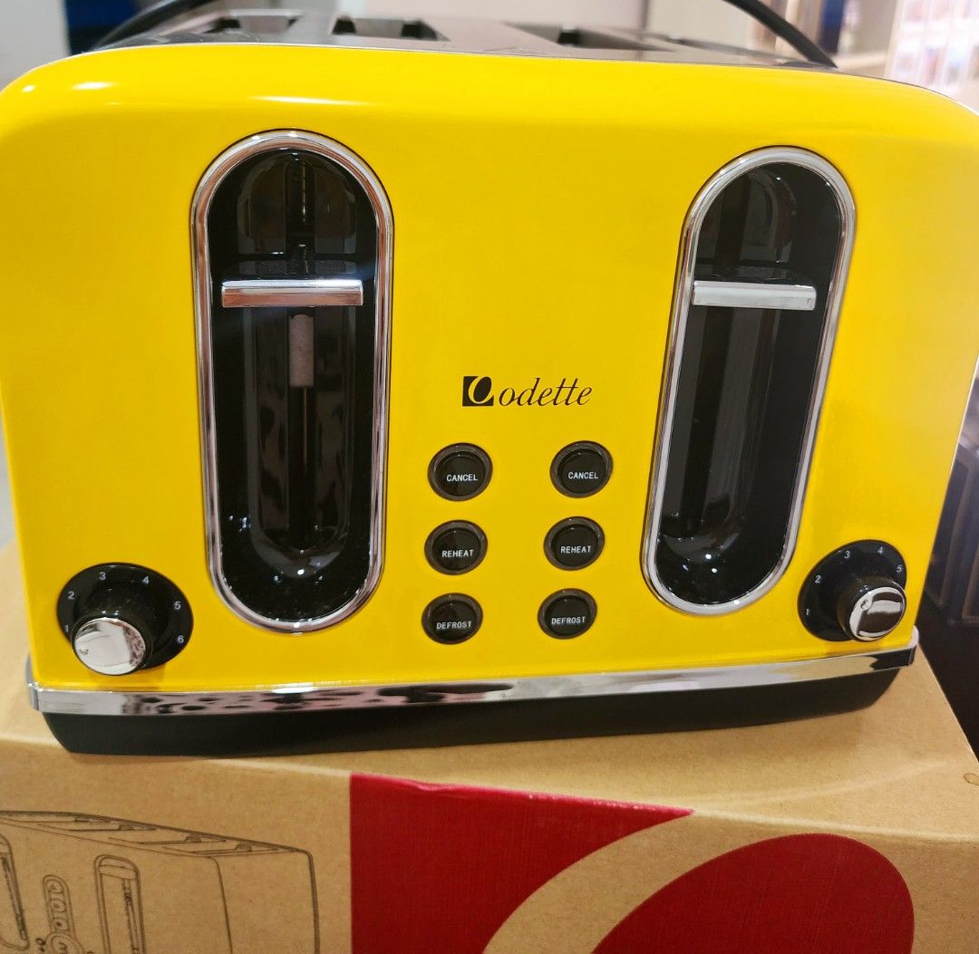 BRAND NEW 4Slice Toaster Yellow ODETTE, Furniture & Home Living
