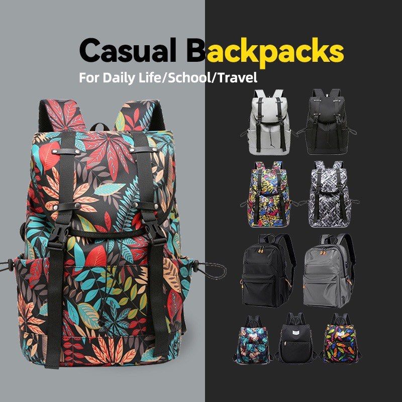 Casual School Bag Lightweight Travel Laptop Backpack College Bookbag Water Resistant with Bottle Side Pockets BRAND NEW READY STOCKS