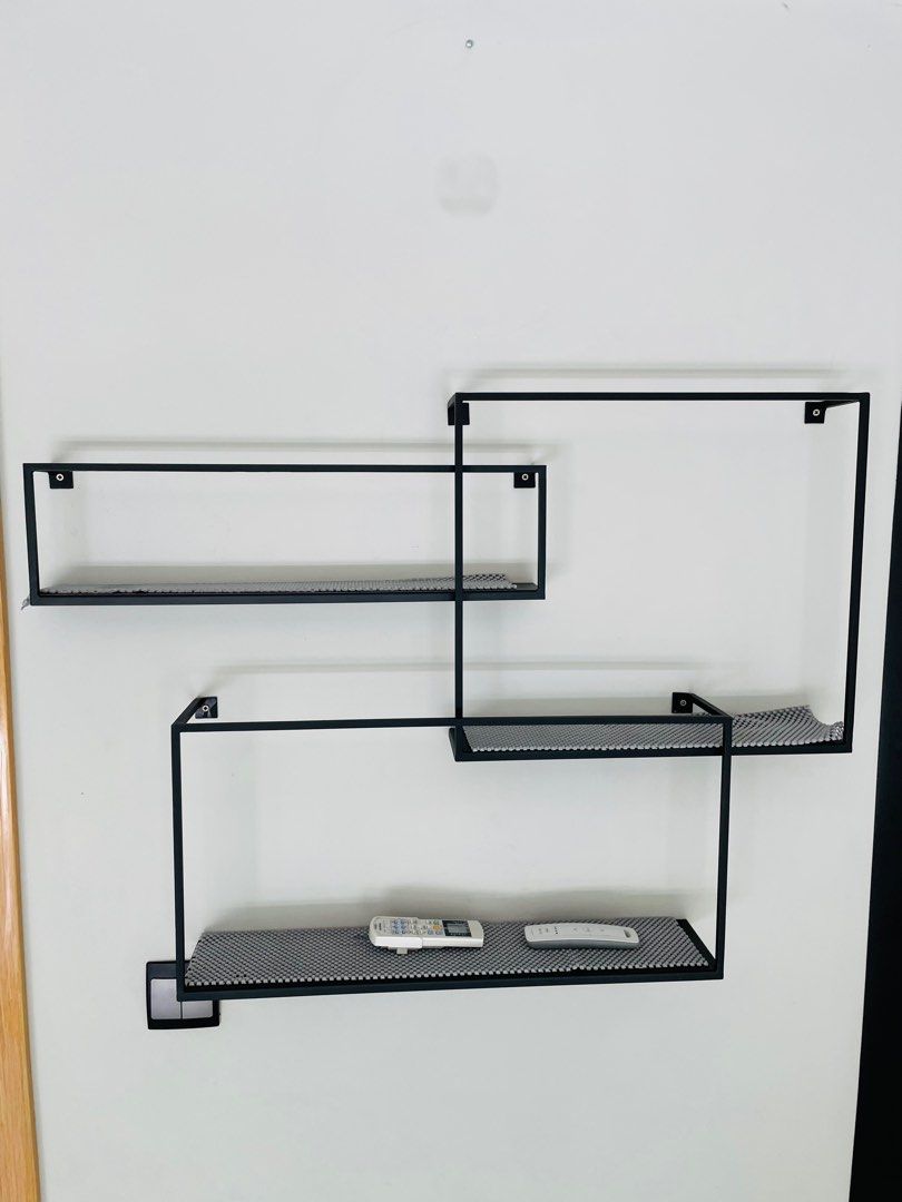 CB2 Crate & Barrel Floating Matt Black Shelves, Furniture & Home Living