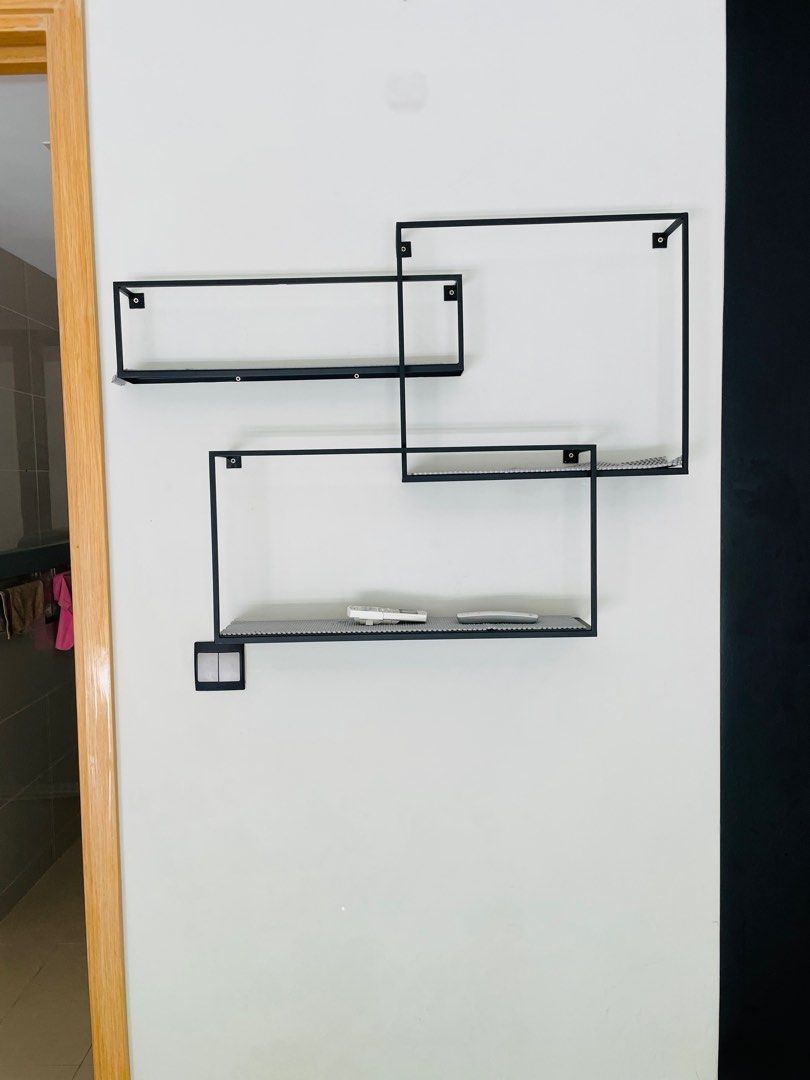 CB2 Crate & Barrel Floating Matt Black Shelves, Furniture & Home Living