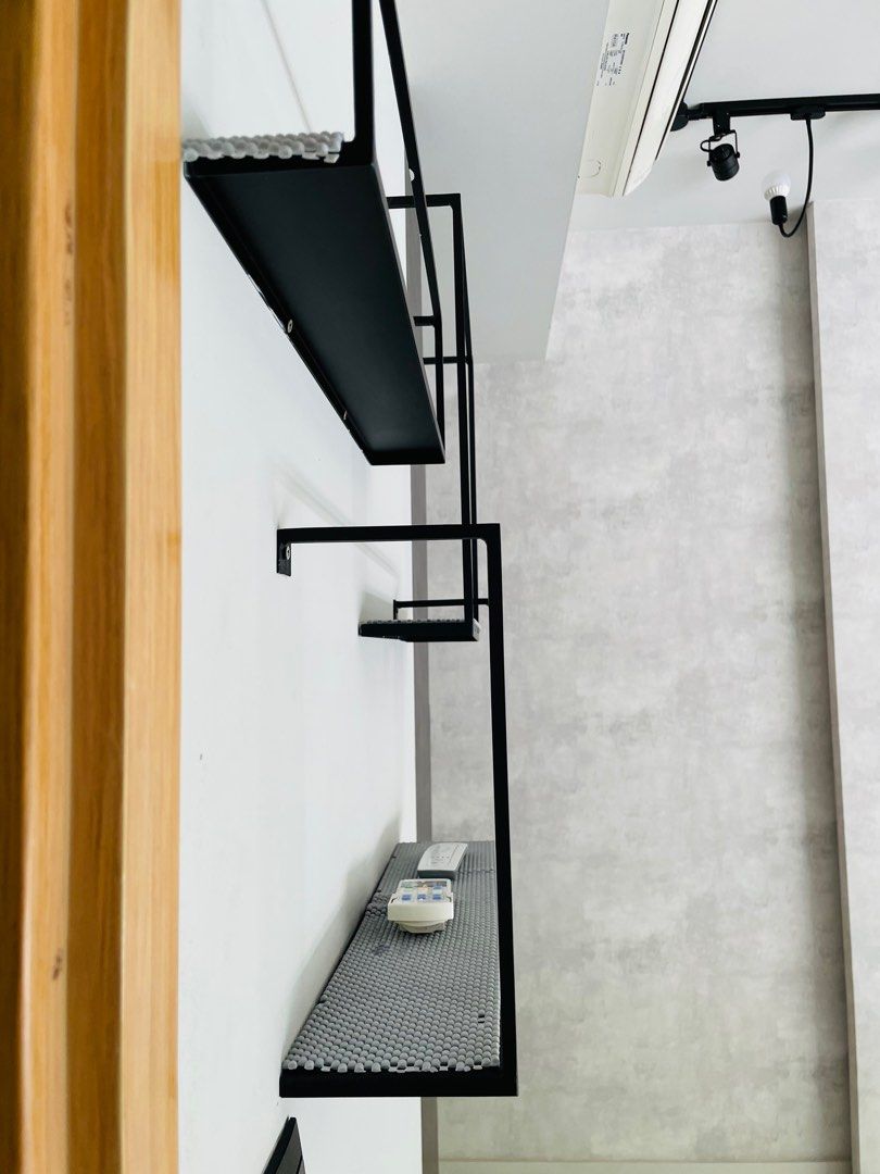 CB2 Crate & Barrel Floating Matt Black Shelves, Furniture & Home Living