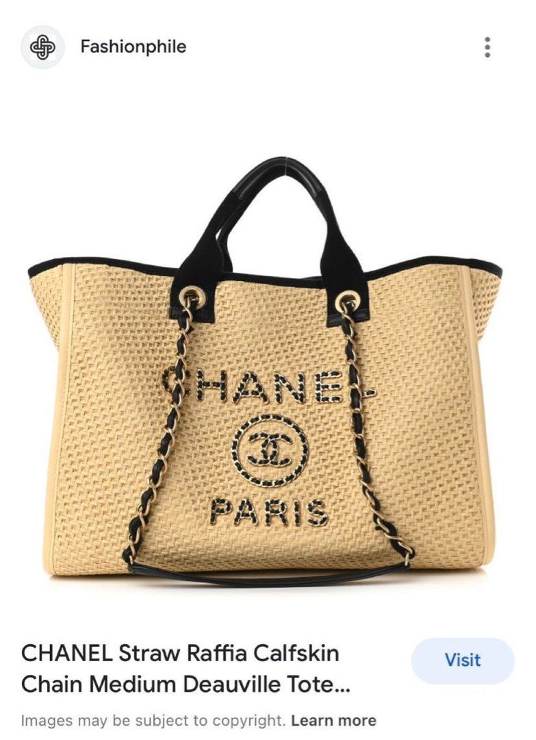 Chanel deauville tote, Women's Fashion, Bags & Wallets, Tote Bags on  Carousell