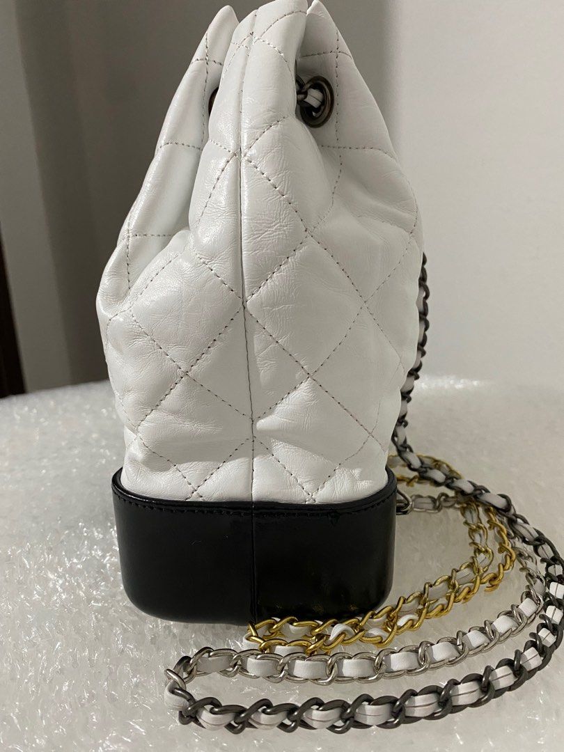 CHANEL GABRIELLE BACKPACK WHITE & BLACK, Luxury, Bags & Wallets on
