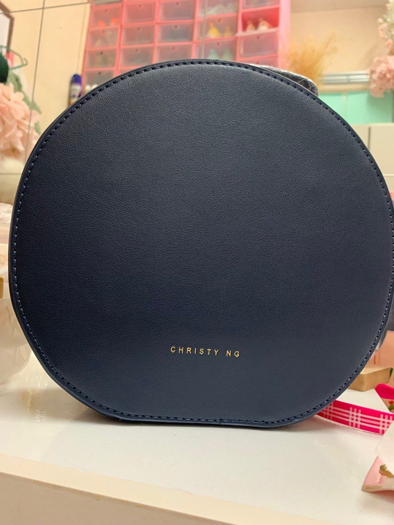 christy ng hermazing round bag dark blue