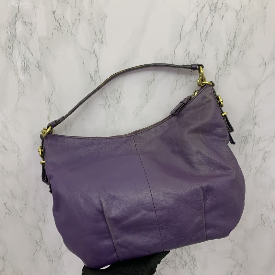 Rera Coach Suede Leather Purple Toto Bag