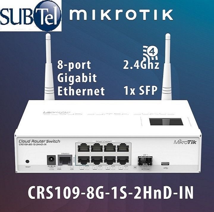 CRS109-8G-1S-2HnD-IN Mikrotik Cloud Router 8 Gigabit Smart Switch With ...