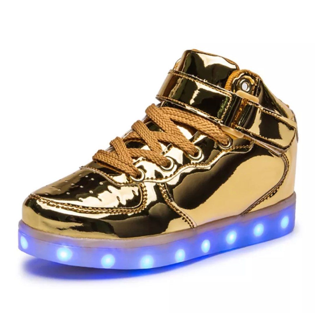 Cyber Futuristic Gold Shoe with LED