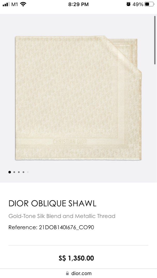 Dior - Dior Oblique Shawl Gold-Tone Silk Blend and Metallic Thread - Women