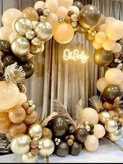 DIY GOLDEN/BROWN BALLOON GARLAND - 102 PCS