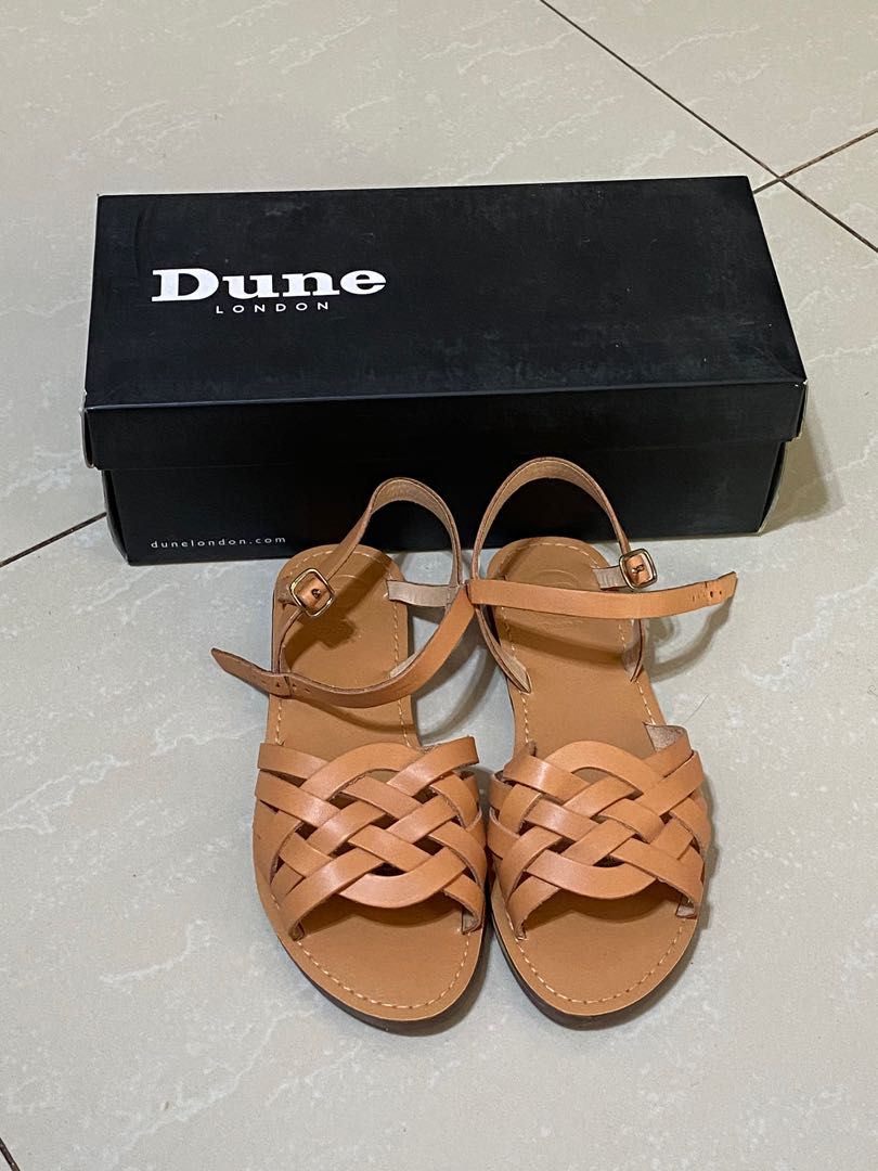 Dune sandals in tan Women s Fashion Footwear Flats Sandals on Carousell