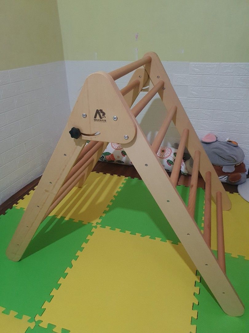 Educrate Easyfold Large Pikler Triangle with Boulder Ramp, Babies