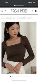 Fash Mob EMRY Ribbed Top in COCOA