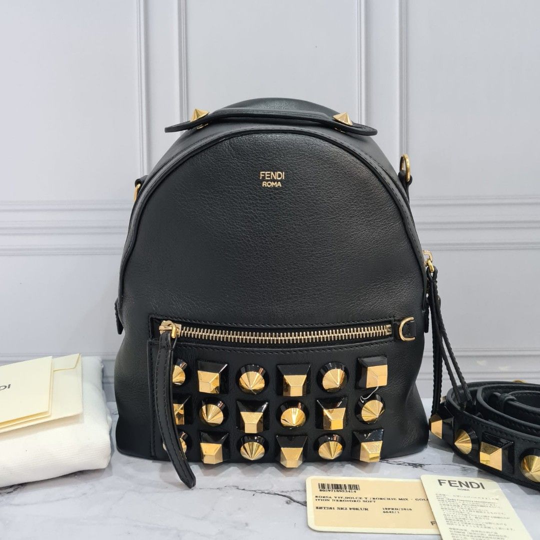 Fendi studded backpack sales