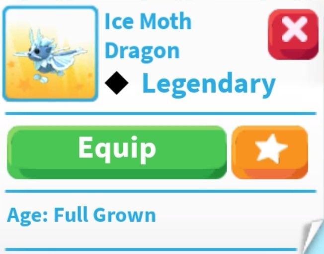 FG/Neon Ice Moth Dragon Adopt Me, Video Gaming, Gaming Accessories, In
