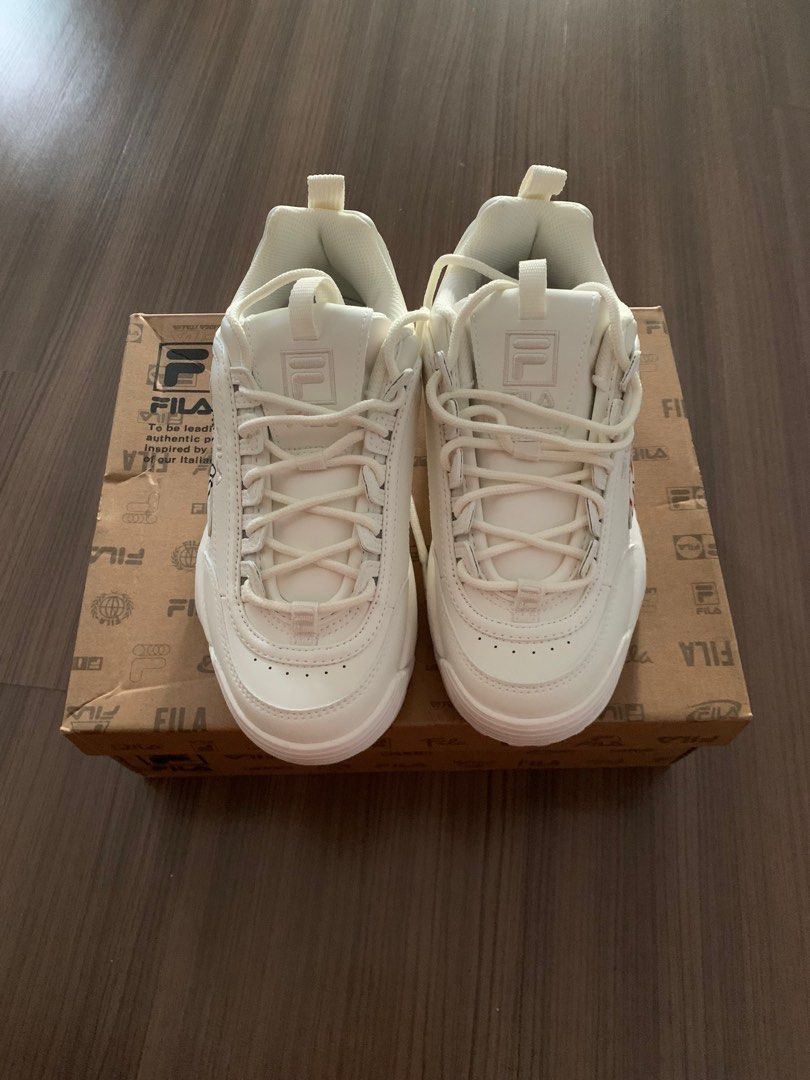 All white fila disruptor clearance