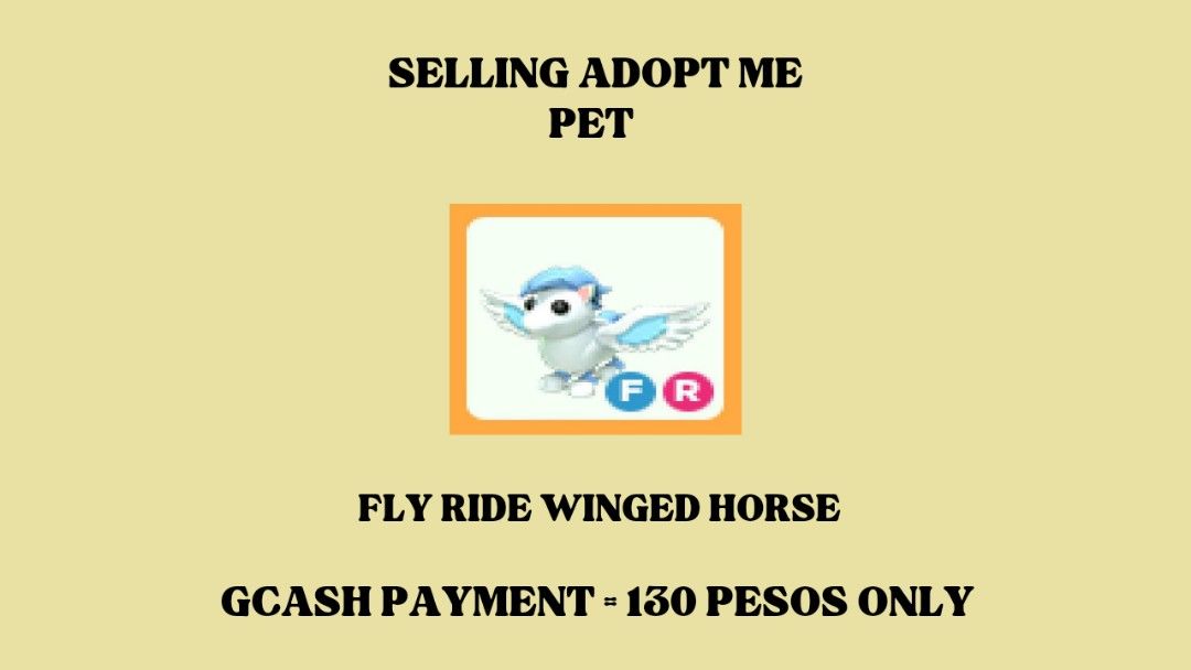FLY RIDE WINGED HORSE ADOPT ME, Video Gaming, Gaming Accessories, In