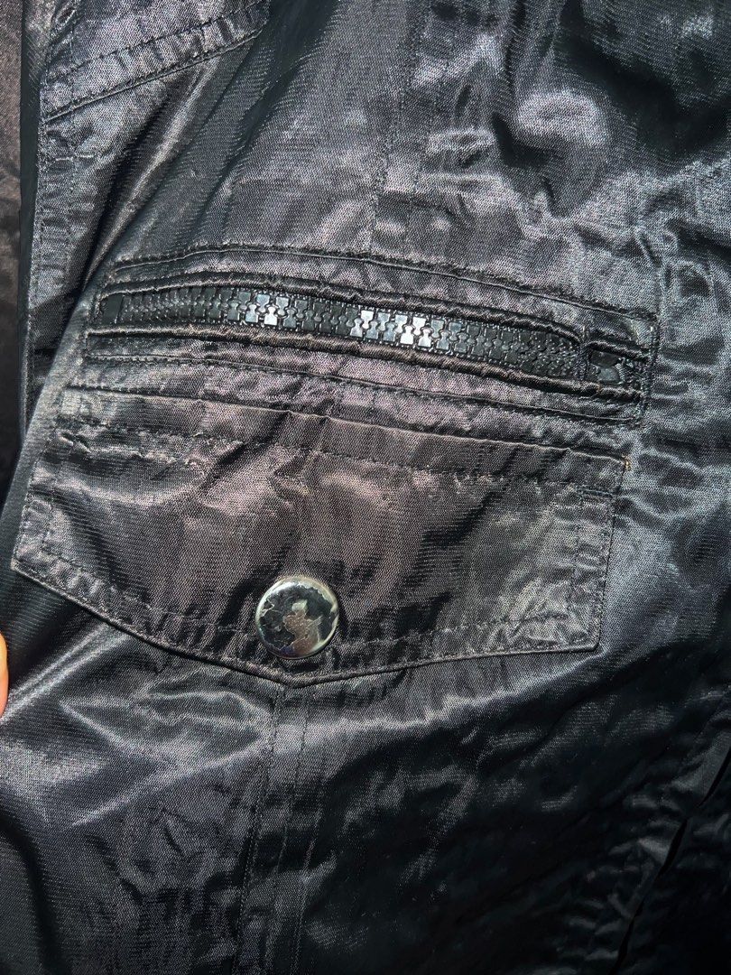 Freego Vintage Black Silky Motorcycle Jacket (Looks like leather from ...