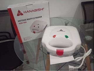 Hanabishi Hotdog Waffle Maker Non Stick White HSM-50H