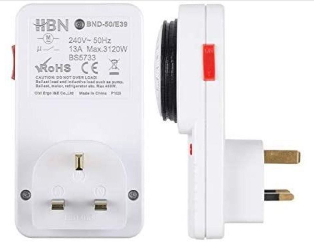 HBN BND-50/E39 Plug-in Energy Saving Programmable Mechanical Timer ...