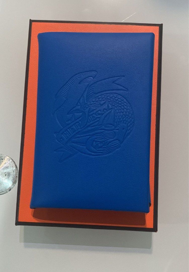 Hermes Calvi Sailor Tattoo Card Holder Blue Hydra Gris Perle Swift