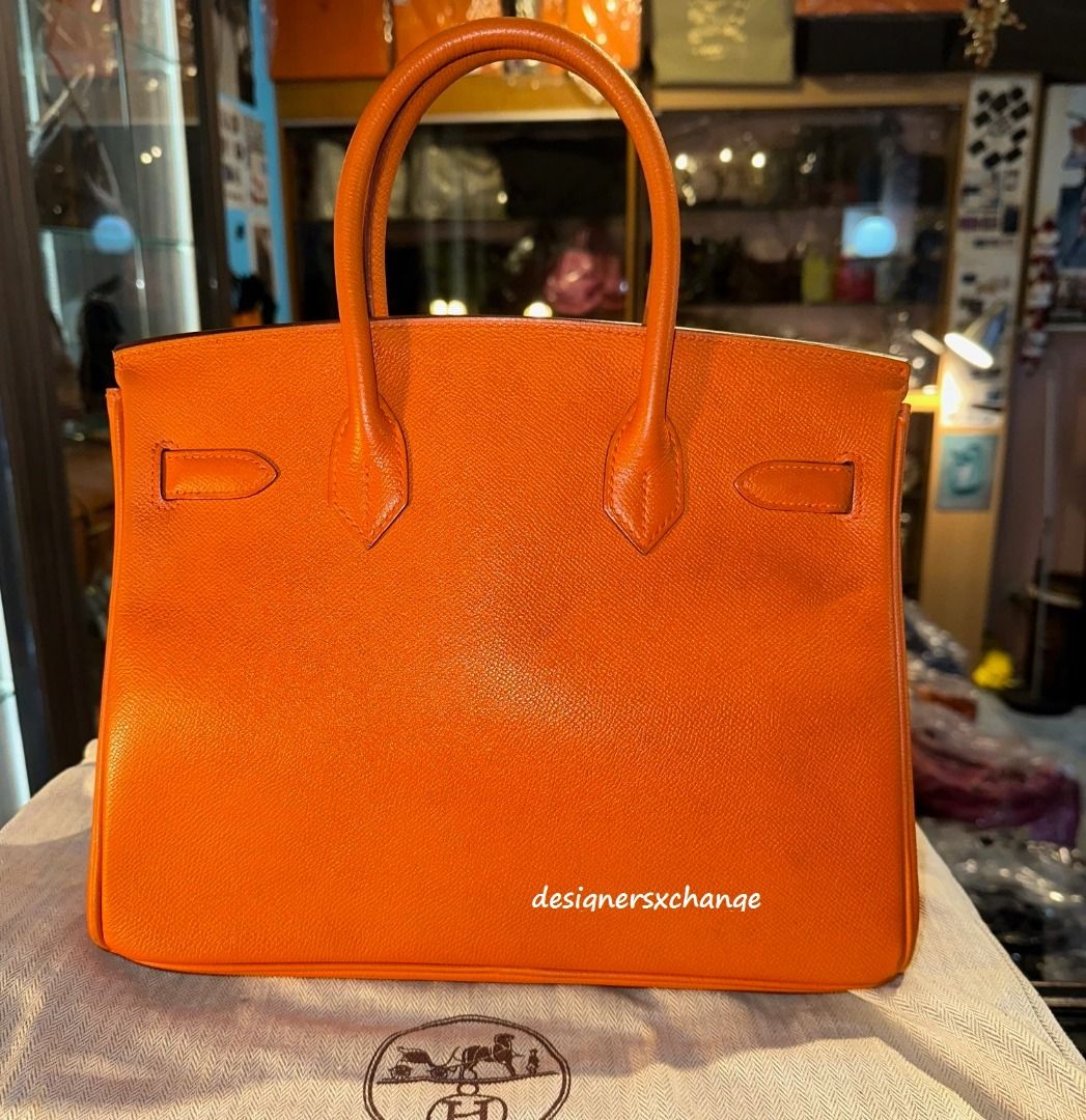 Hermes Togo Birkin 30cm Women's Orange Bag - 30-ORANGE-TOGO-STEEL