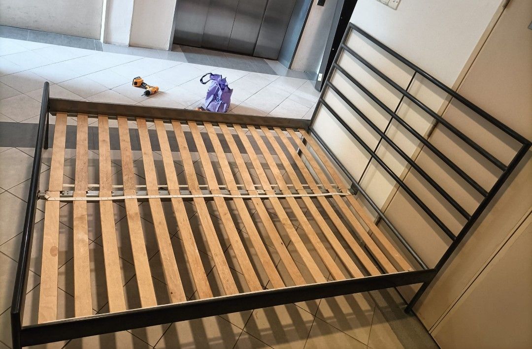 Ikea Heimdal Queen Size Metal Bed Frame, Furniture & Home Living, Furniture, Bed Frames
