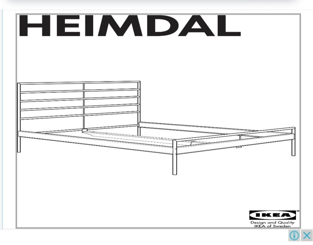 Ikea Heimdal Queen Size Metal Bed Frame, Furniture & Home Living