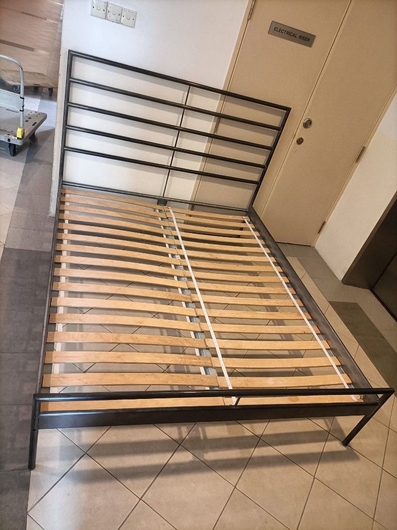 Ikea Heimdal Queen Size Metal Bed Frame, Furniture & Home Living, Furniture, Bed Frames