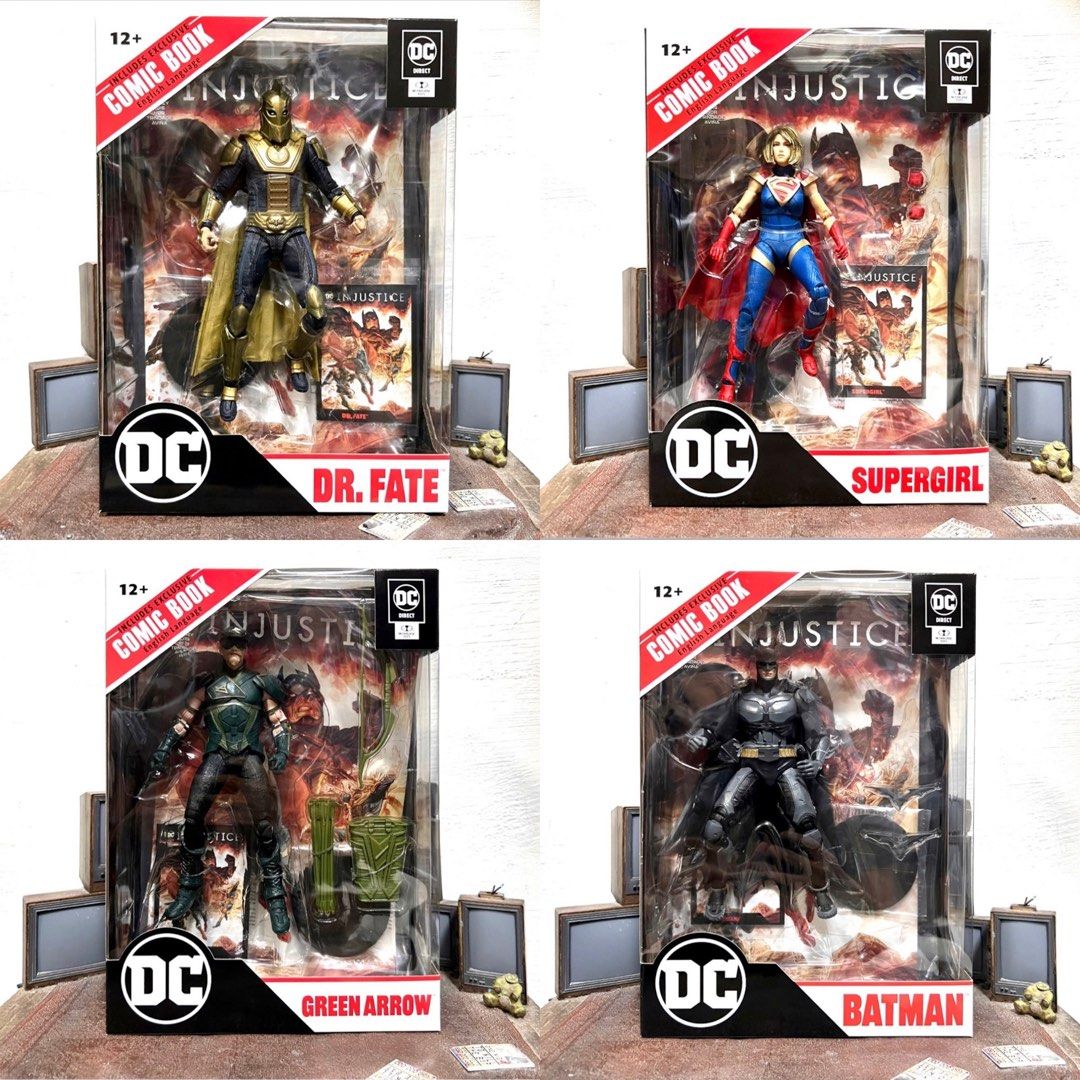 [Sale - Pls read] Mcfarlane Toys DC Direct Multiverse Page Punchers  Injustice 2 Supergirl, Dr Fate, Batman, Green Arrow