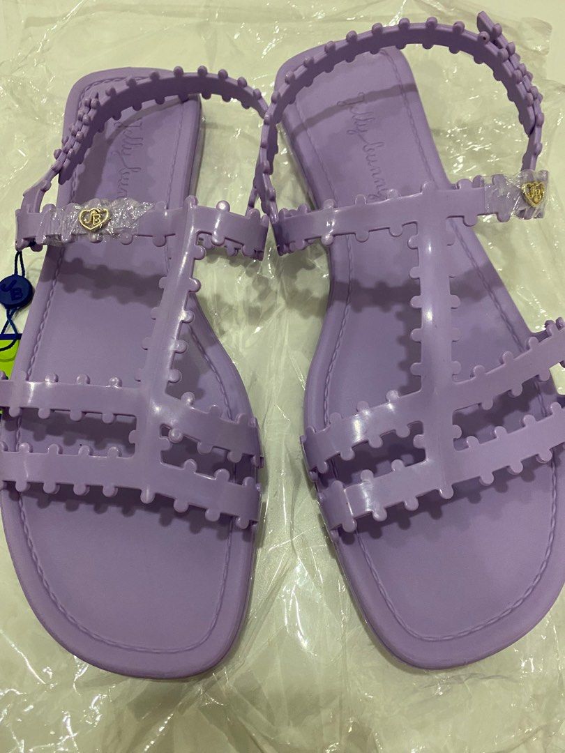 Purple store tag sandals