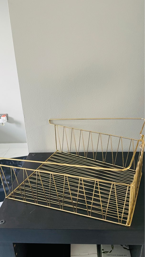 Kallax Accessories Kallax Insert gold wire basket, Furniture & Home