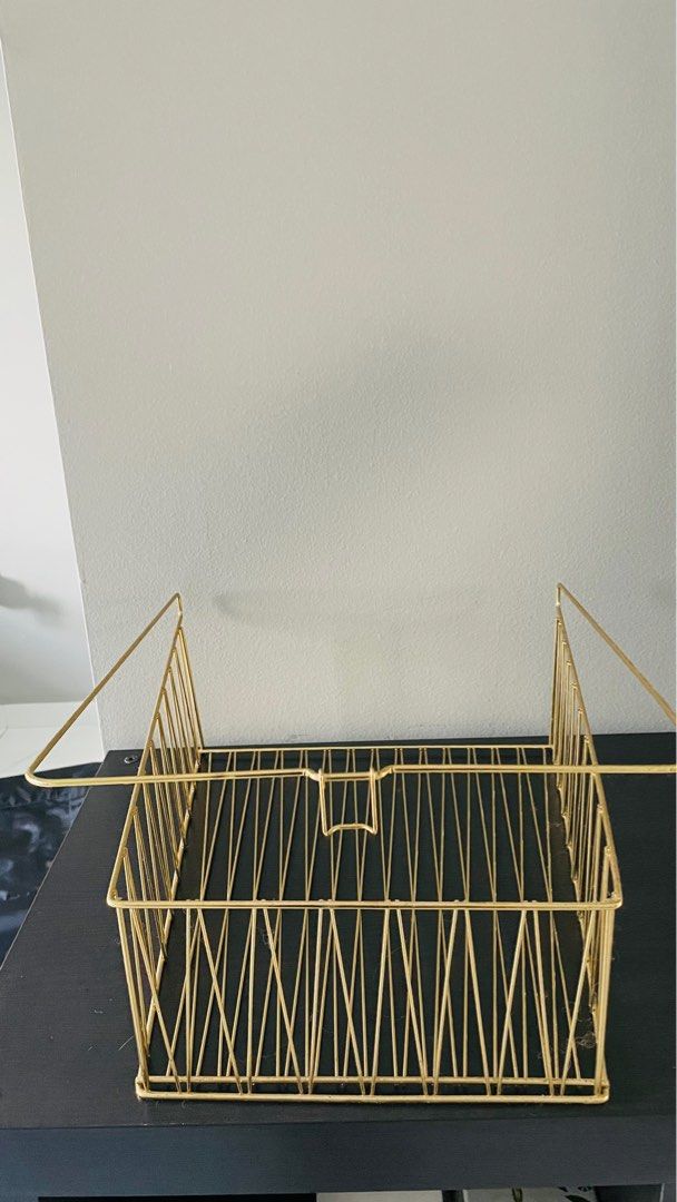 Kallax Accessories Kallax Insert gold wire basket, Furniture & Home