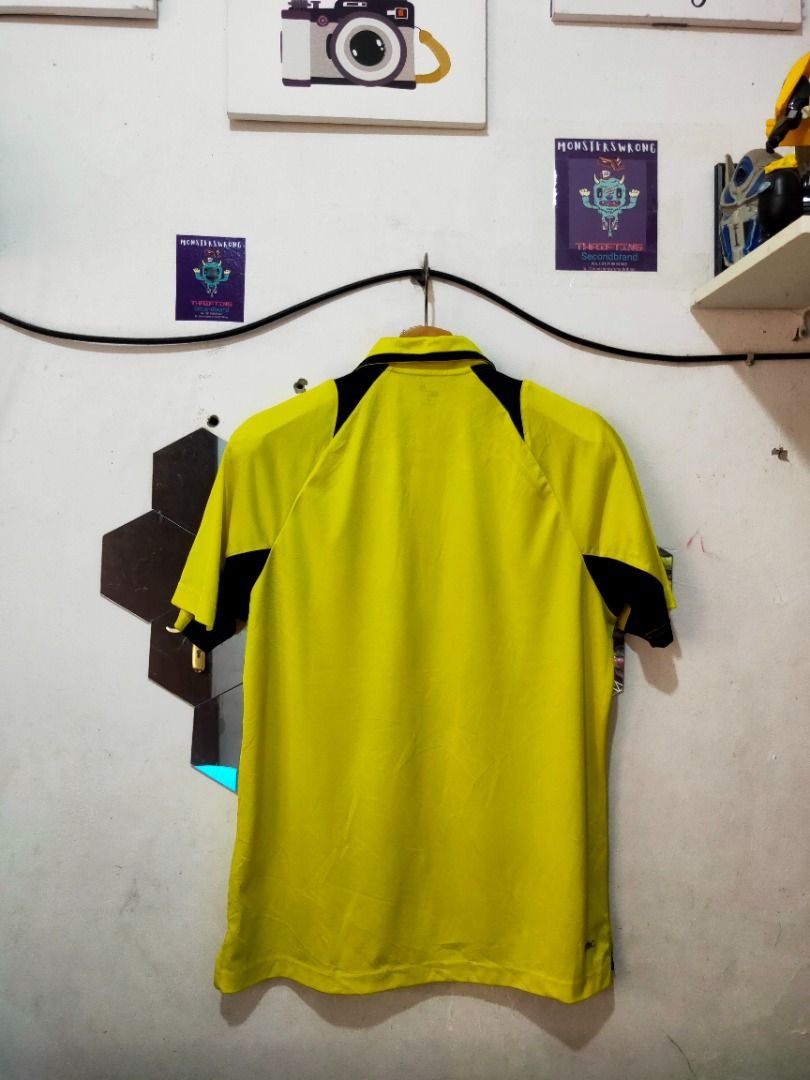 Kaos Polo Li-ning Kuning Garis Hitam Putih, Fesyen Pria, Pakaian ...