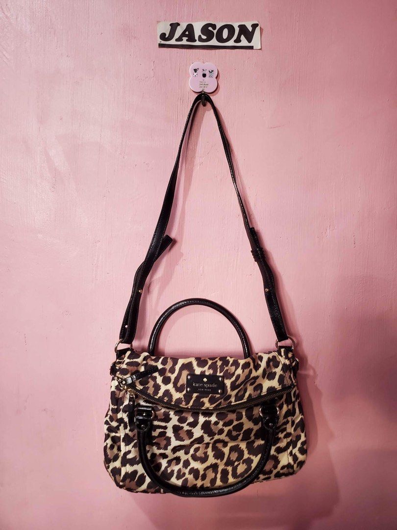 KATE SPADE LEOPARD PRINT 2WAY BAG, Luxury, Bags & Wallets on Carousell