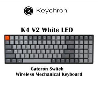 Keychron K4 V2 White LED Backlight Red Gateron Switch Wired USB/ Bluetooth Wireless Mechanical Keyboard