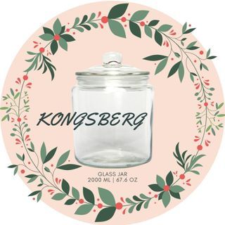 KONGSBERG 2000 mL Glass Jar | Toples Kaca Kedap Udara | Cookies Jar