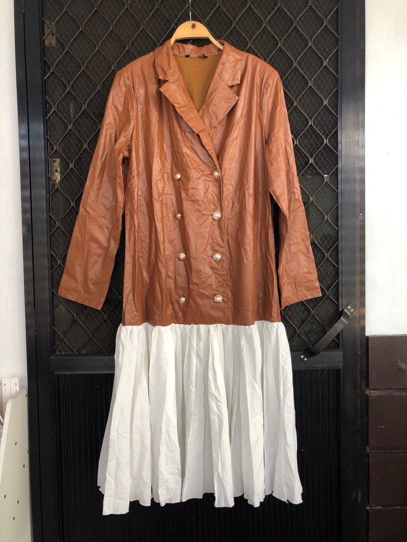 Leather Jacket Maxi Dress, Women's Fashion, Dresses & Sets, Dresses on