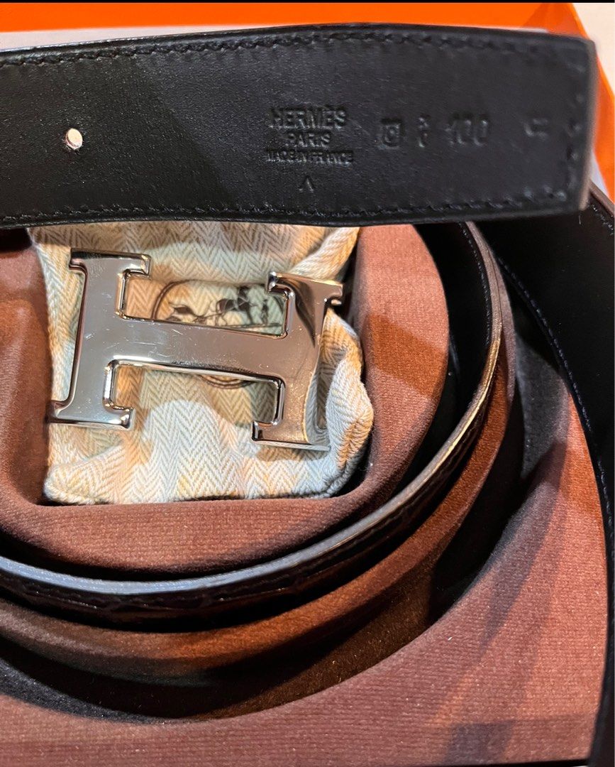 Legit Hermes Croc Belt, Luxury, Accessories on Carousell
