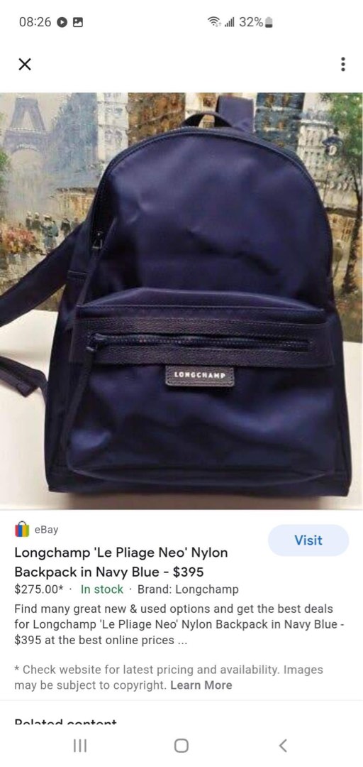Longchamp 'Le Pliage Neo' Nylon Backpack in Navy Blue - $395