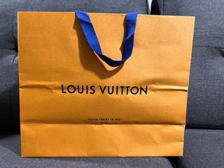 Louis Vuitton "Louis" orange/gold paper gift bag with red handles  36x25x11 cm