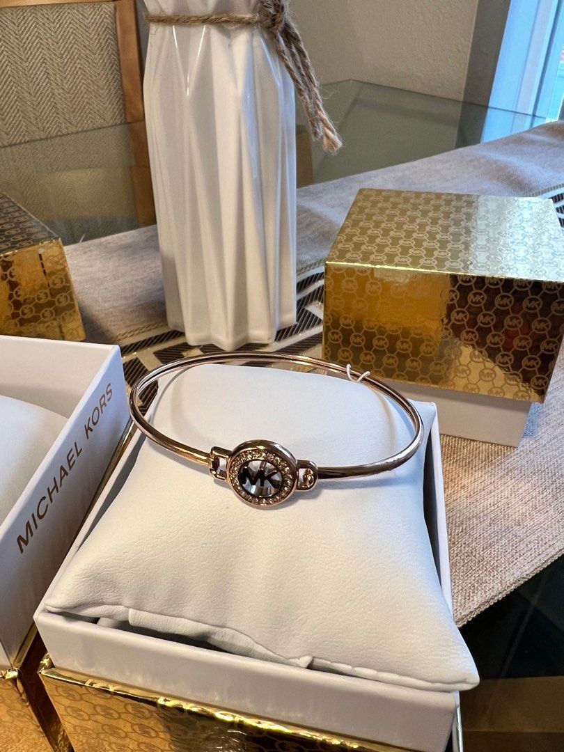 Michael Kors Hinged Bangle Bracelet Women s Fashion Jewelry Organisers Bracelets on Carousell
