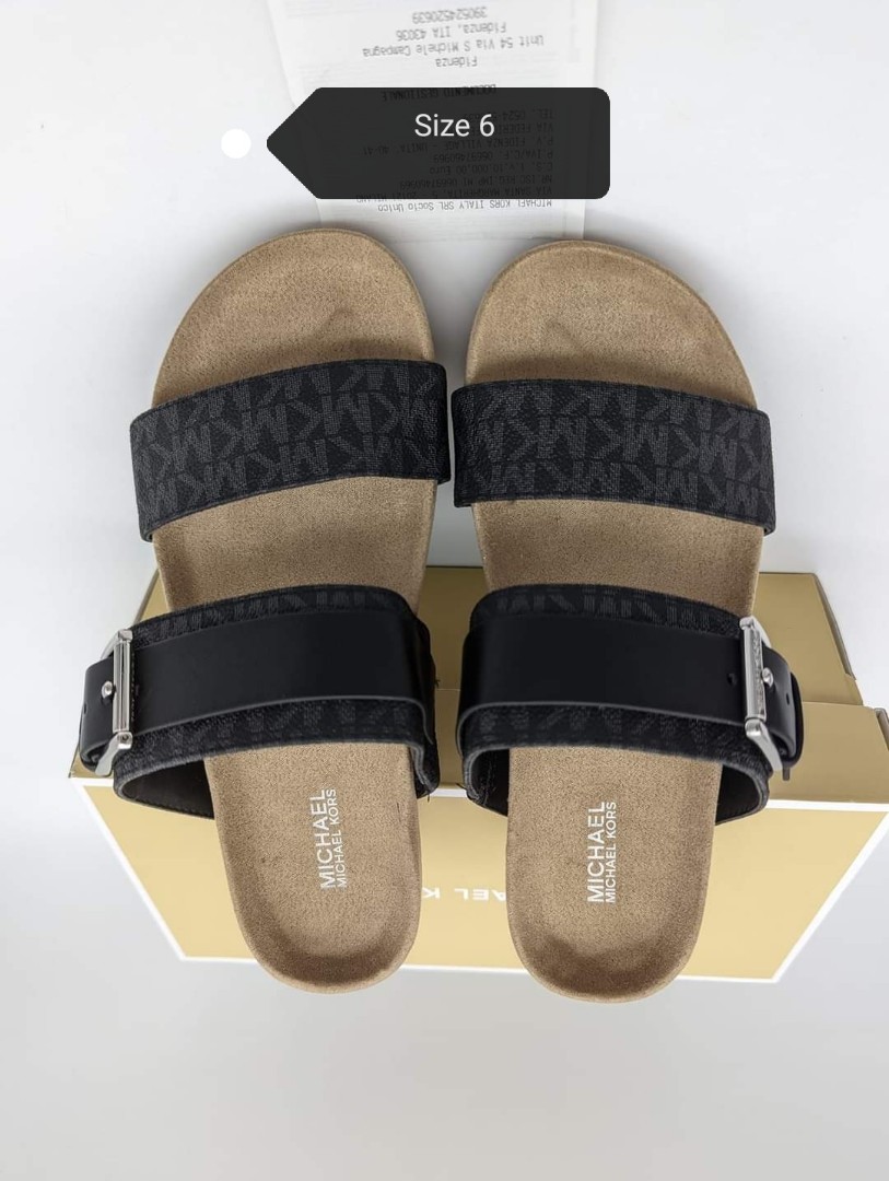 MICHAEL KORS SANDALS with box and GR ?limited stock, Women's Fashion,  Footwear, Flats & Sandals on Carousell