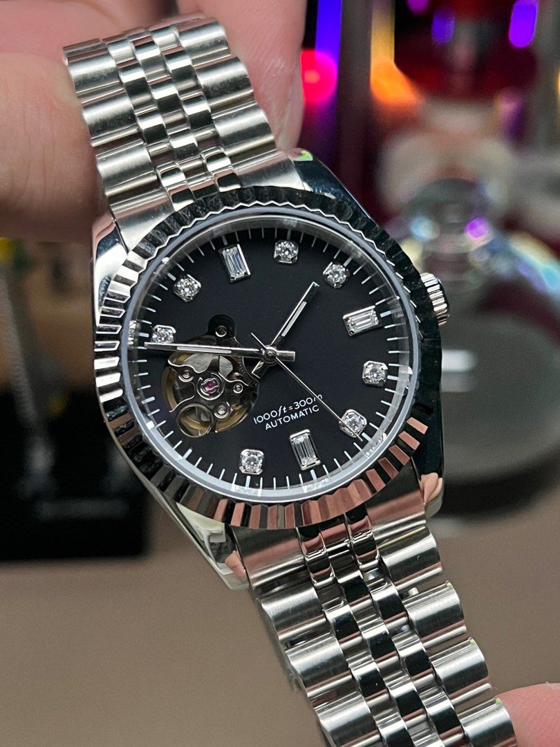 MOD Silver Fluted Diamonds with NH38A Movement Men s Fashion Watches Accessories Watches on Carousell