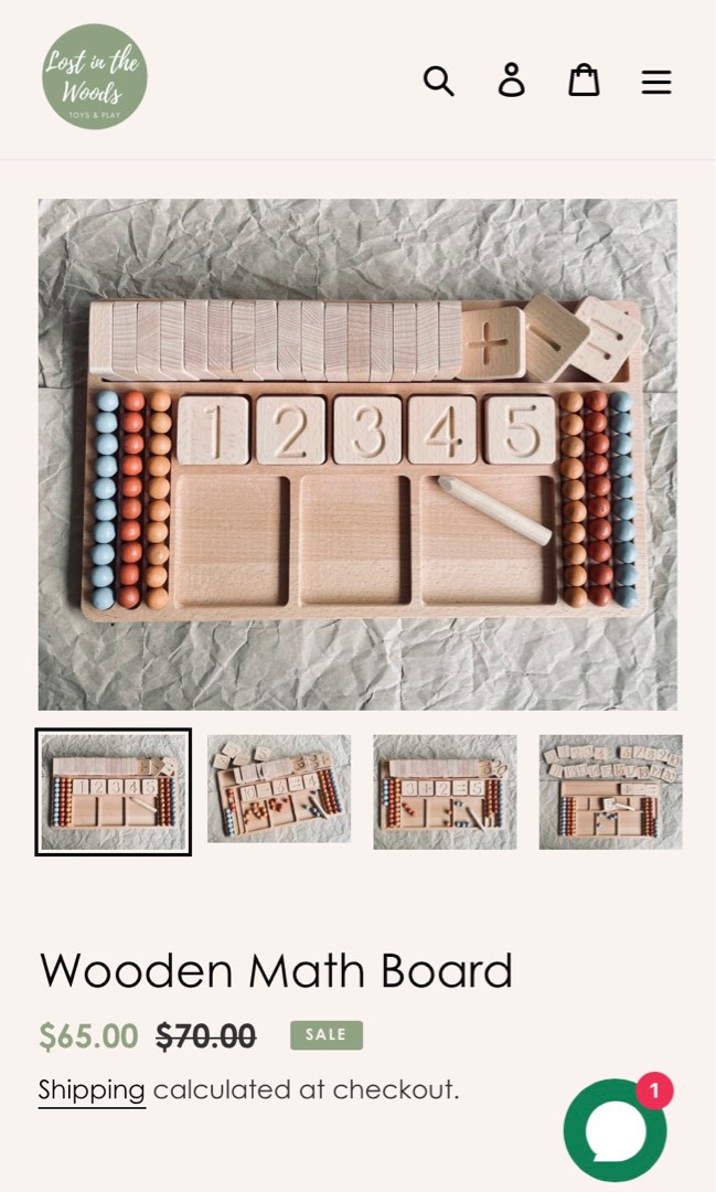 Montessori Wooden Math Board with Blocks, Hobbies & Toys, Toys & Games ...