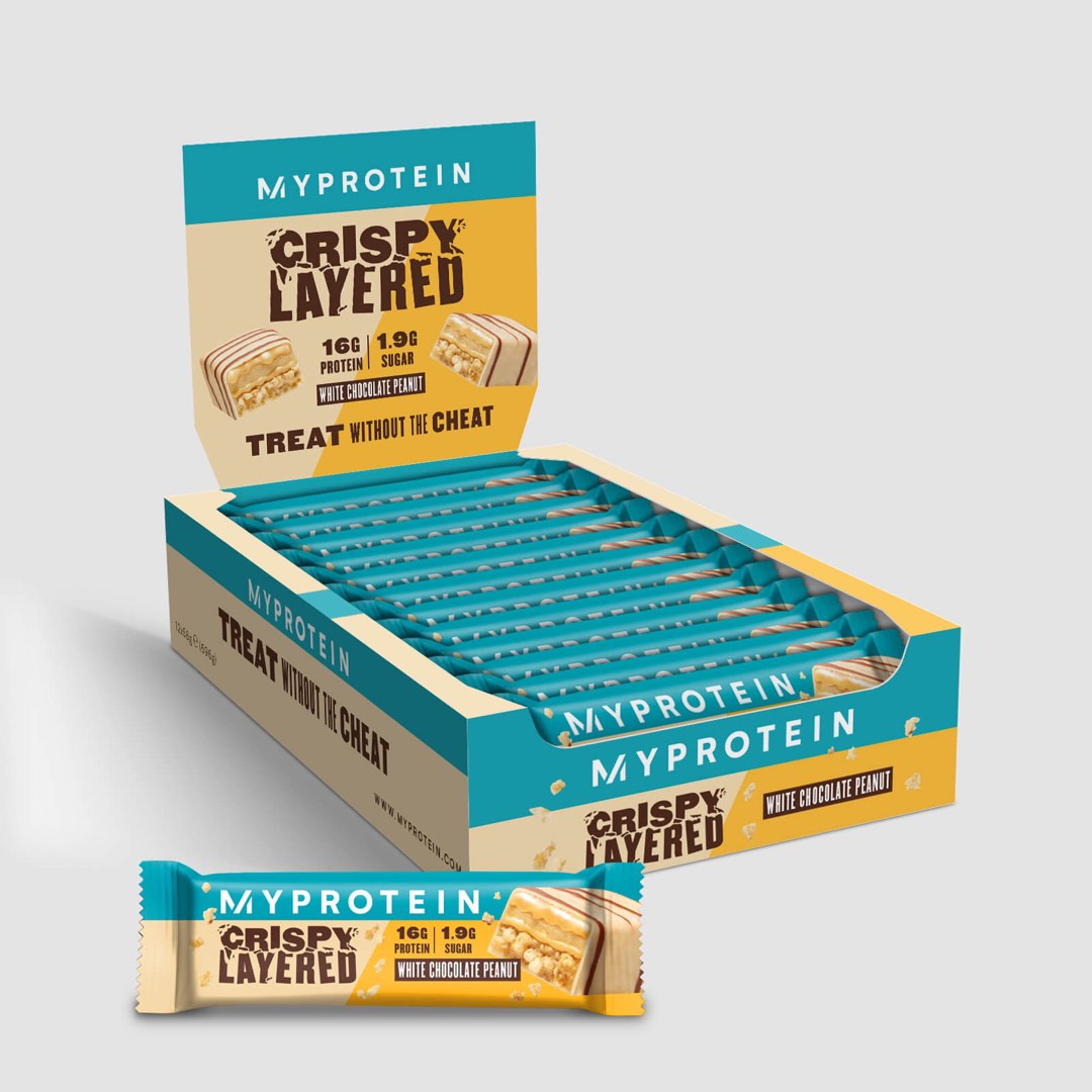 MyProtein Crispy Layered Bar White Chocolate Peanut, Toasted