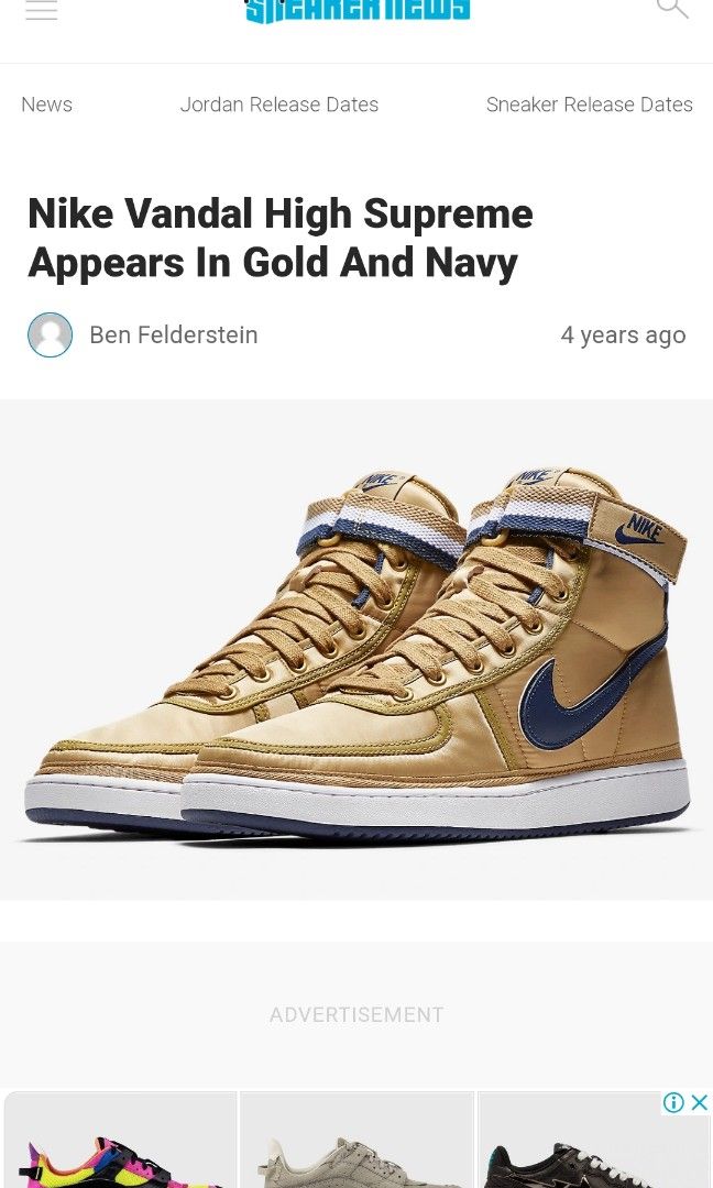 Nike vandal shop high supreme gold
