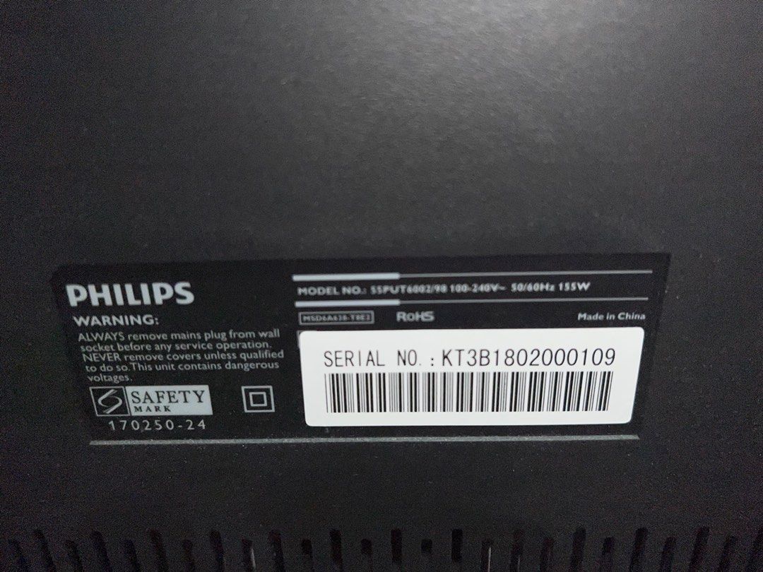Philip tv 55 inch, TV & Home Appliances, TV & Entertainment, TV on ...