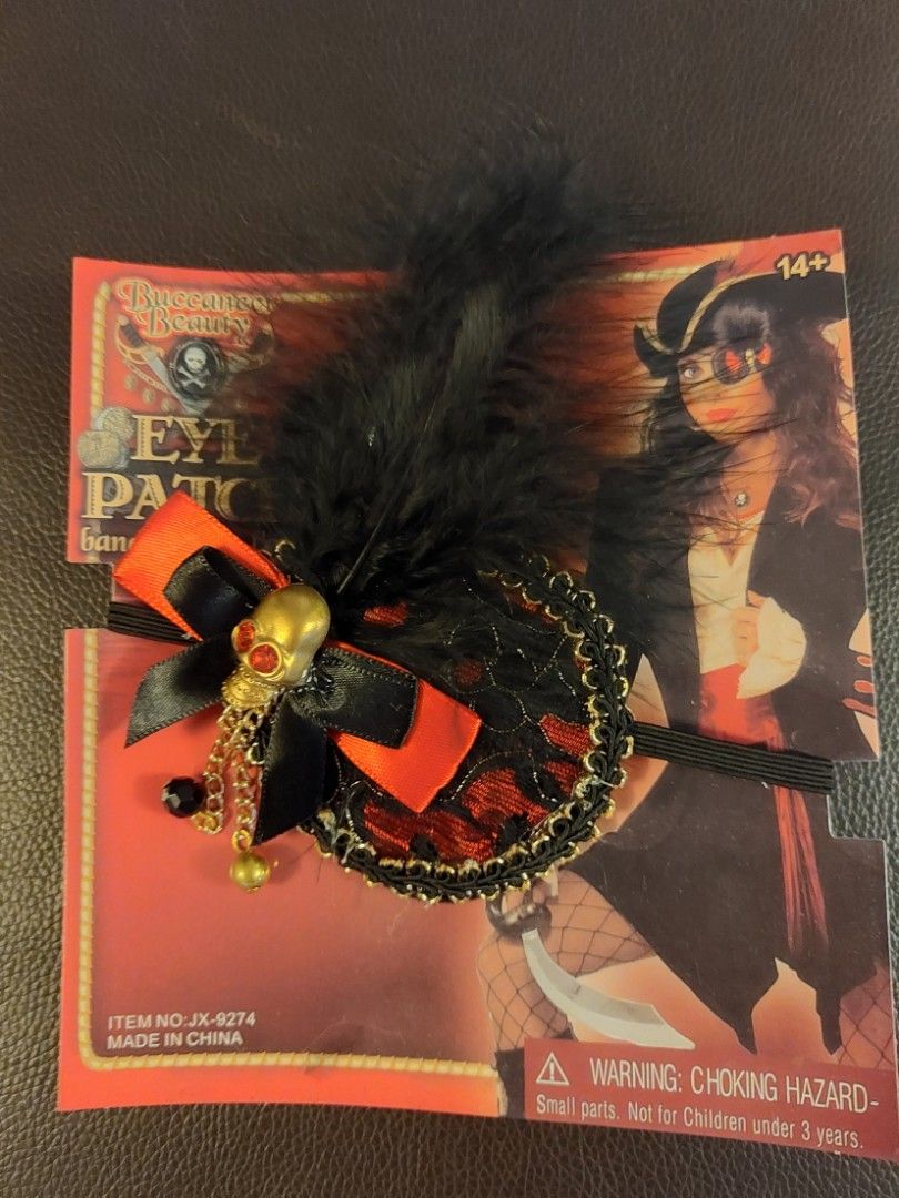 Pirate feather eye patch female pirate dress up fancy dress
