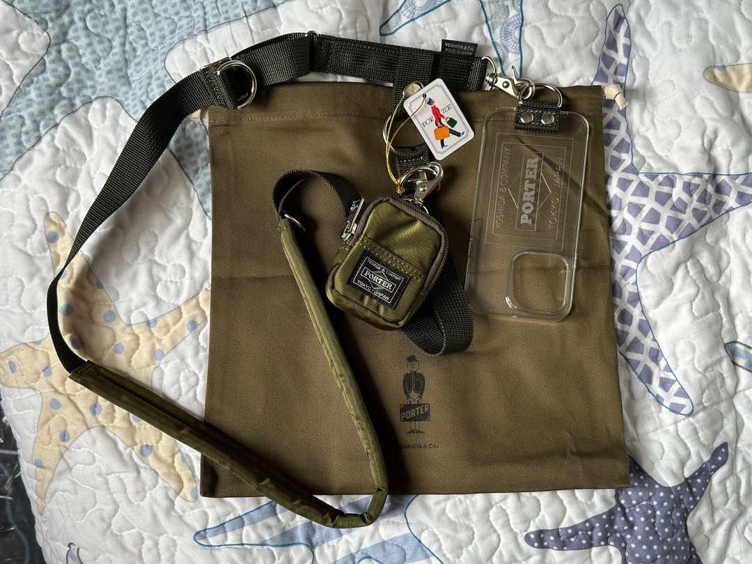 PORTER x Air Jacket with POUCH for iPhone 14 pro (olive), 手提電話